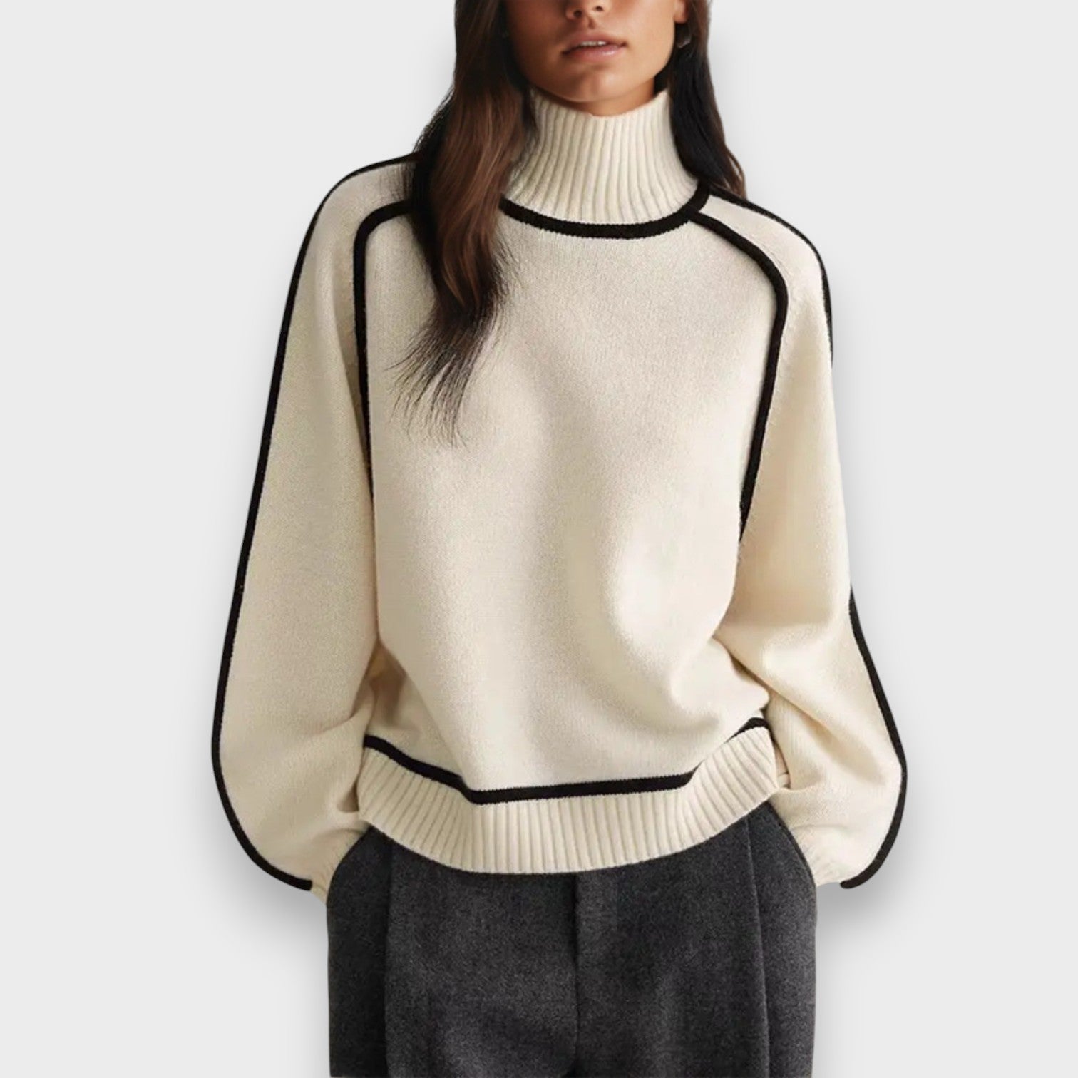 Claire™ - Eleganten pulover z visokim ovratnikom