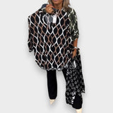 Julija |Ležerna bluza z dolgimi rokavi in elegantnim vzorcem
