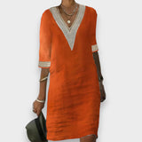 Urška | Elegant Cotton Linen Summer Dress with Timeless Charm