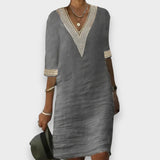 Urška | Elegant Cotton Linen Summer Dress with Timeless Charm