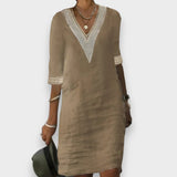 Urška | Elegant Cotton Linen Summer Dress with Timeless Charm
